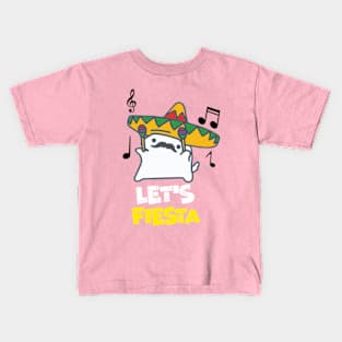 Let's Fiesta Mexican Cat Dancing Funny Cinco De Mayo Kids T-Shirt